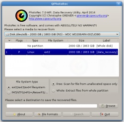 PhotoRec screenshot